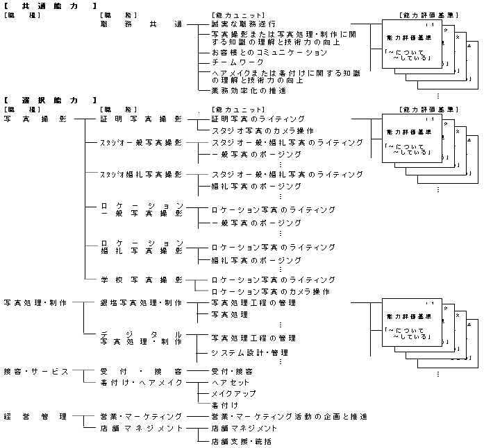 図7 写真館業の能力評価基準の全体構成
