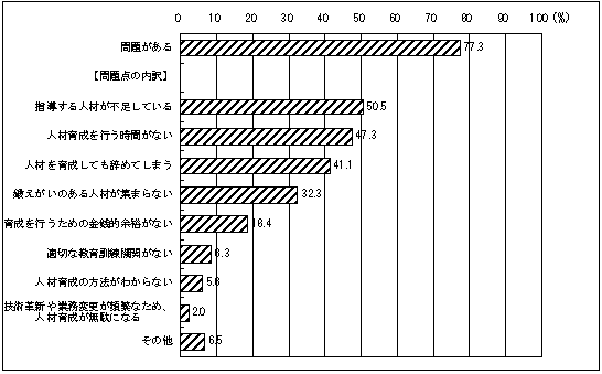 図11 人材育成に関する問題がある事業所及び問題点の内訳(複数回答)
