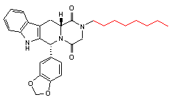 N−オクチルノルタダラフィル(N-octylnortadalafil)の化学構造式
