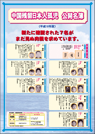 中国残留日本人孤児調査ポスター画像