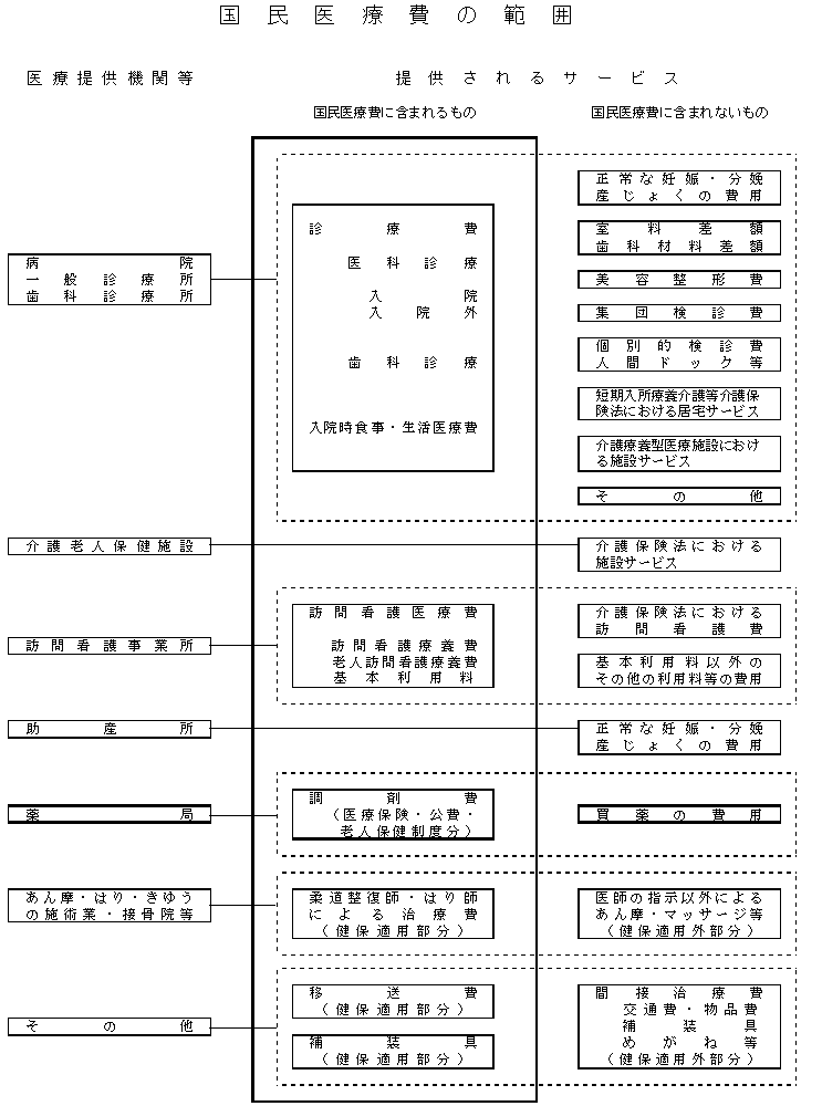 国民医療費の範囲の図